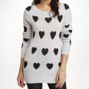Express Heart Jacquard Tunic Sweater